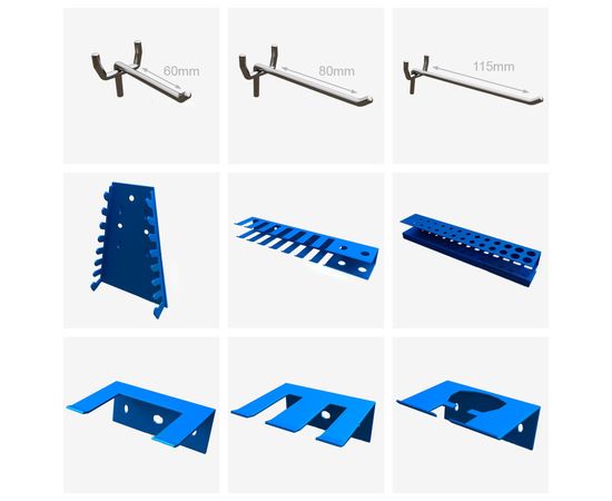 Додатковий набір кріплень на панель для інструменту Меткас (17 шт)., для гаража, СТО, майстерні