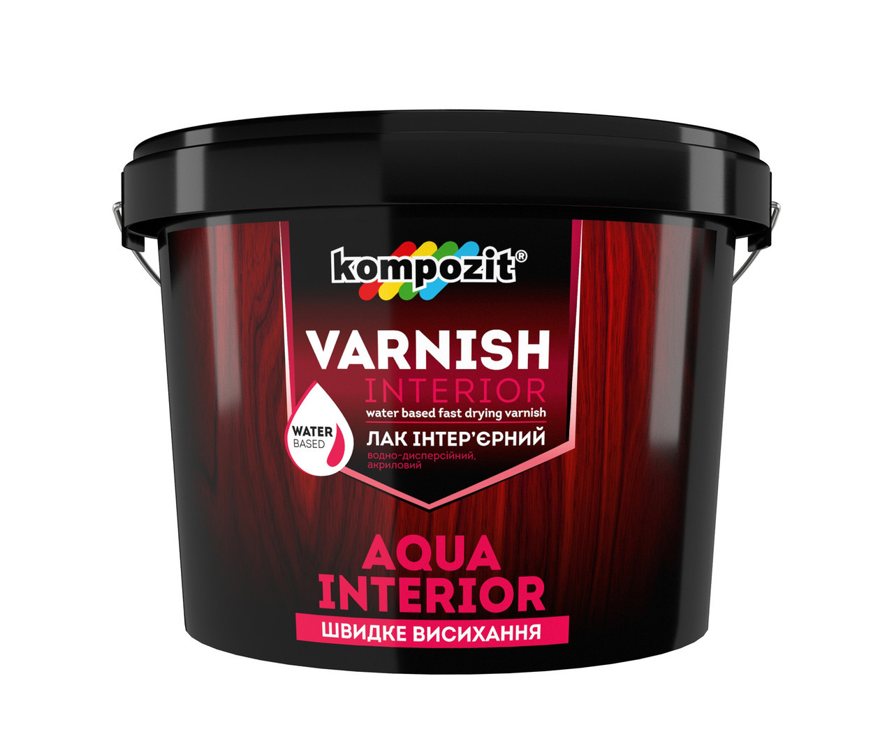 Лак интерьерный Kompozit AQUA INTERIOR 2.5 л  Глянцевый , Kompozit