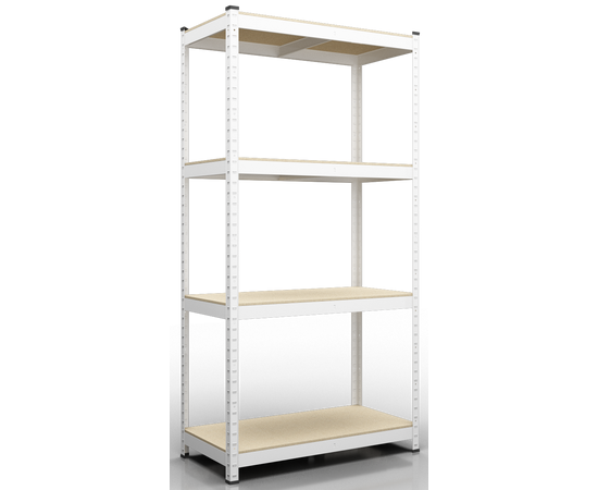 Стеллаж Бюджет КМ 1600х800х400 Меткас, 175 кг/полка, 4 полки, МДФ, крашенный, металлический