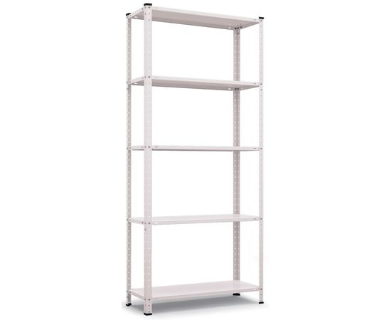 Стелаж РЕК-2 1700х750х300 білий Меткас, 35 кг / полку, 5 полиць, металевий, з полицями,