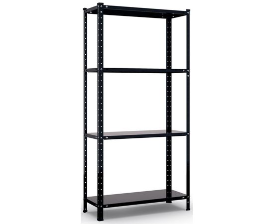 Стелаж РЕК-3 1500х750х300 чорний Меткас, 35 кг/полка, 4 полки, металевий, з полицями, в ванну